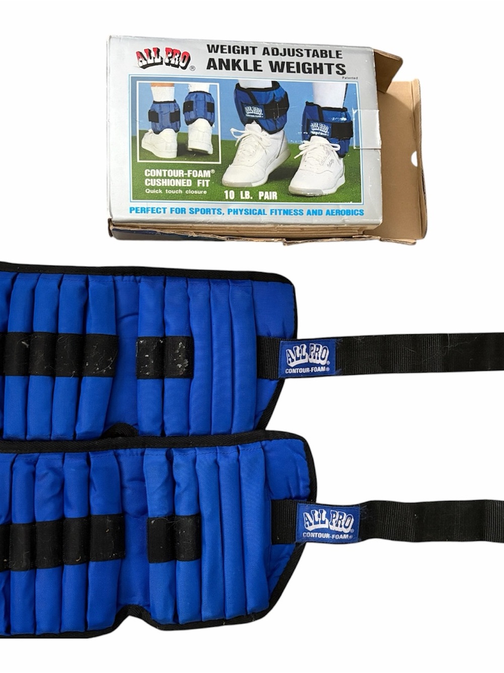 All Pro 10 LB Pound Set Adjustable Ankle Weight Complete Pair